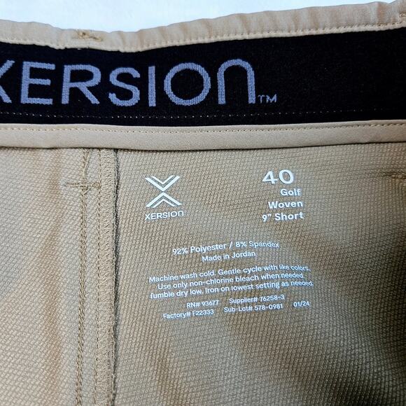 🦃 Mens Xersion Woven Golf Shorts 9" Short Size 40 Tan - Picture 3 of 6